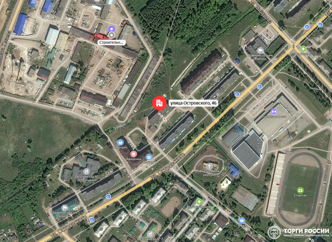 Квартира№66, площадью 34,1 кв.м., адрес – РБ, Туймазинский р-н, г. Туймазы,ул. Островского, д. 46, кадастровый номер 02:65:011212:315, собственник(правообладатель) – Андарзянова Юлия Равилевна ? доля в праве, АндарзяновРуслан Илдусович ?